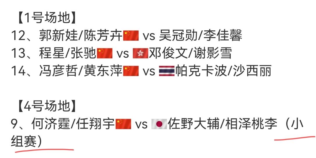 亚洲羽毛球锦标赛明天开打。
任何组合参加男双小组赛，其余选手都从正赛开始打。
娃
