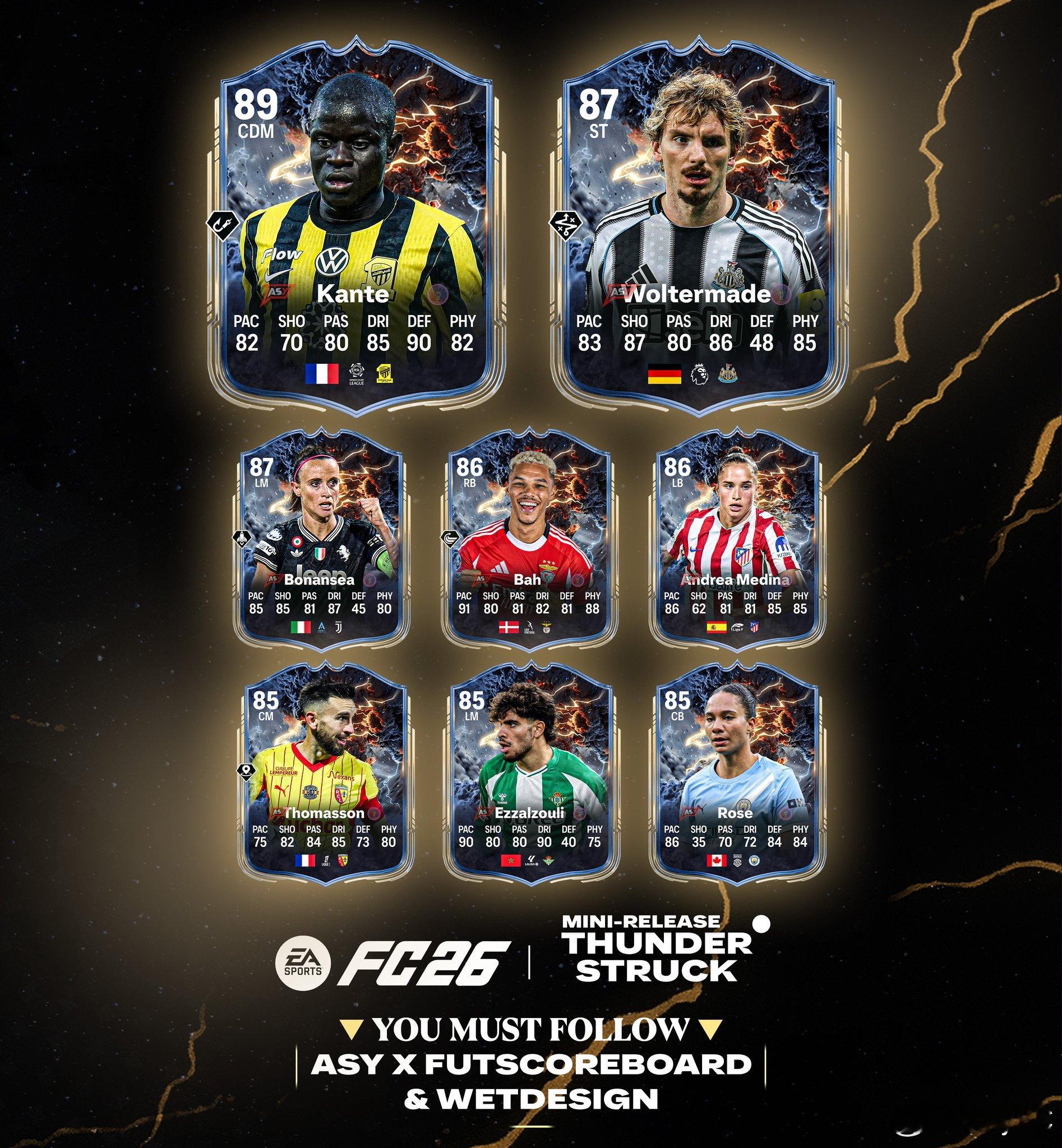 FC 26 Ultimate Team雷霆万钧小发布2球员的正式数据。FC26