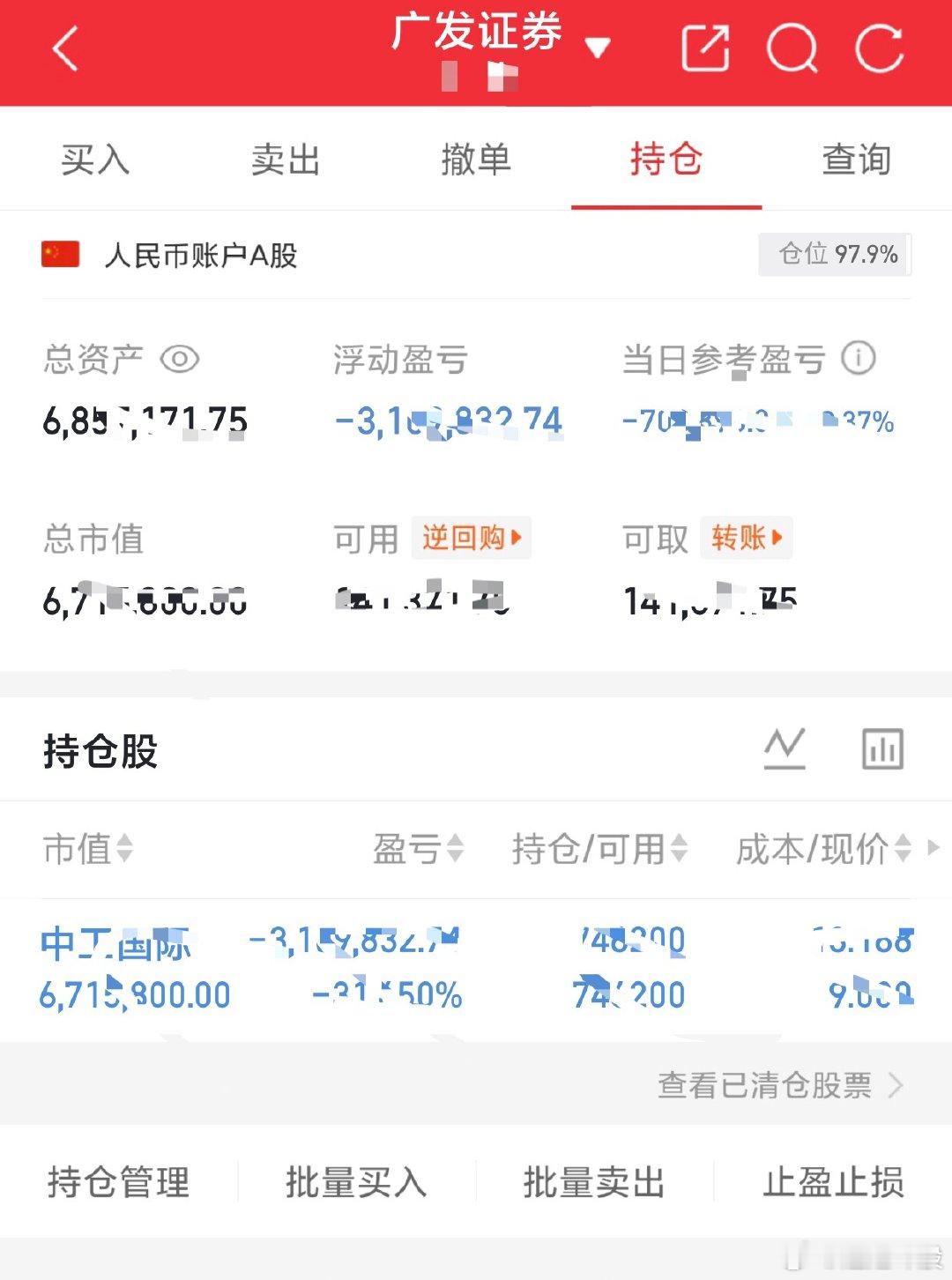 吾的S盘200个本本翻到1000个记录（第二百五十二天）持有：中工国际，杀的太狠