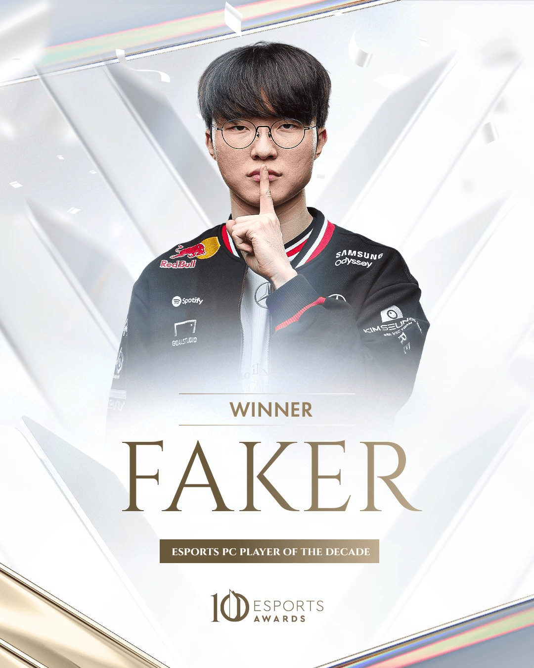 Esports Awards全球电竞大奖十年最佳PC电竞选手：Faker十年最佳