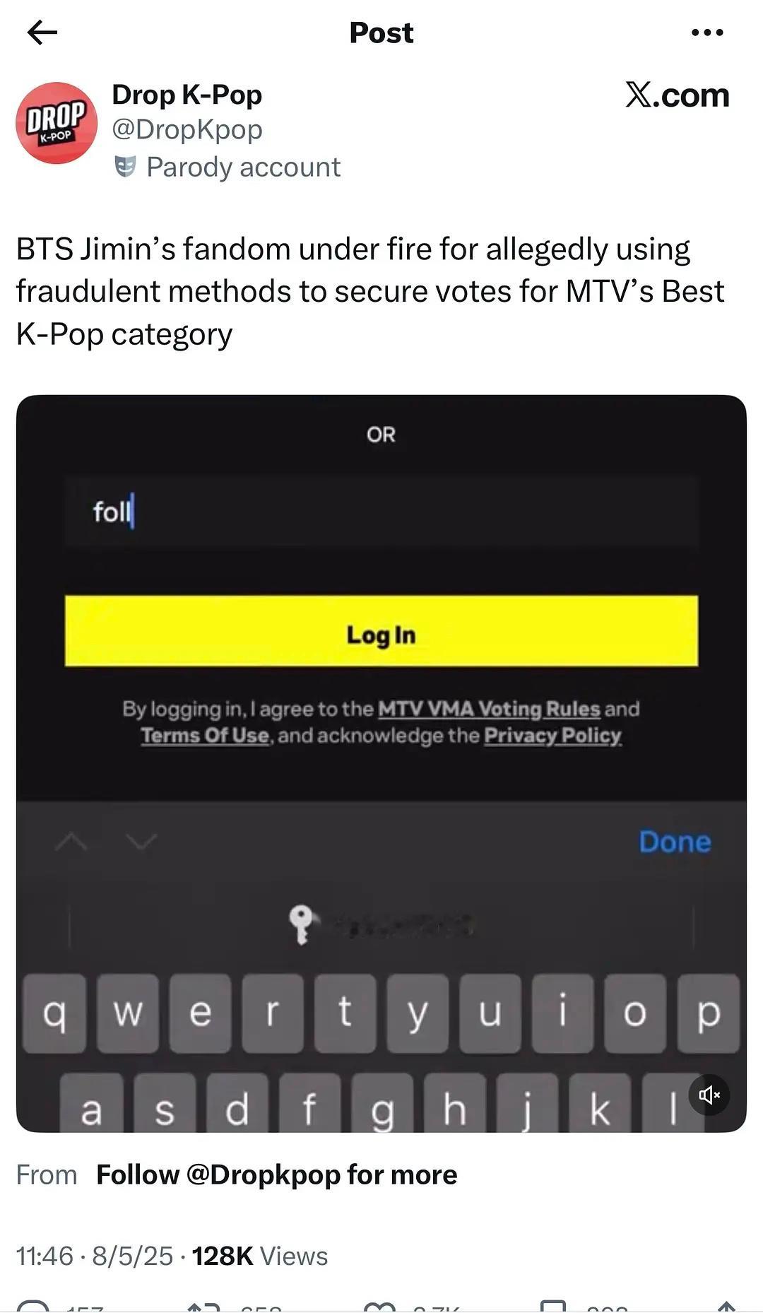 金智秀 金珍妮 朴彩英 Lisa可以停止vma打投了方时赫已经给朴智旻pay到了