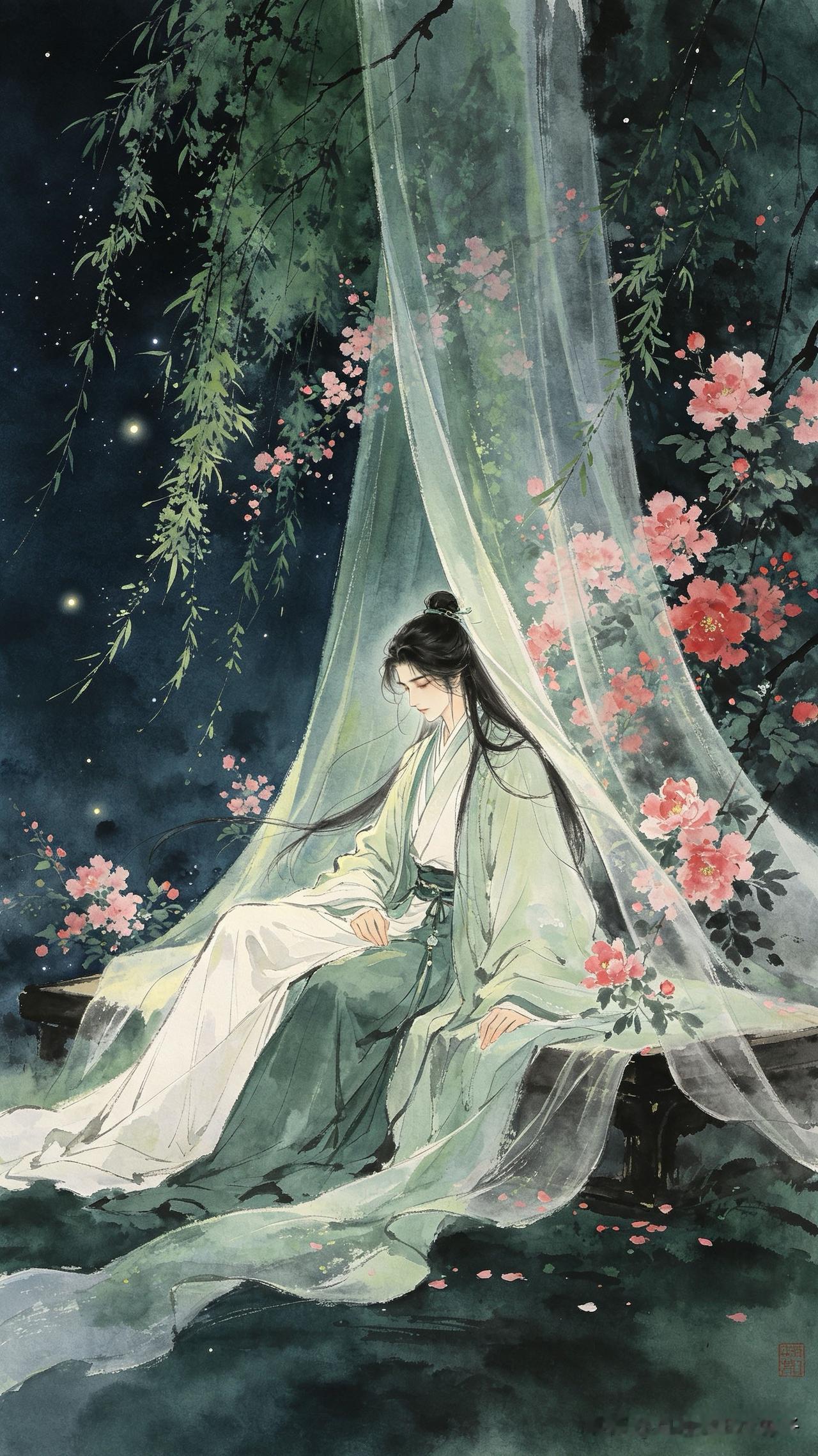 星沉漏断夜迟迟，
缱绻萦怀不自持。
曾记锦帷双笑语，
      
…………请师