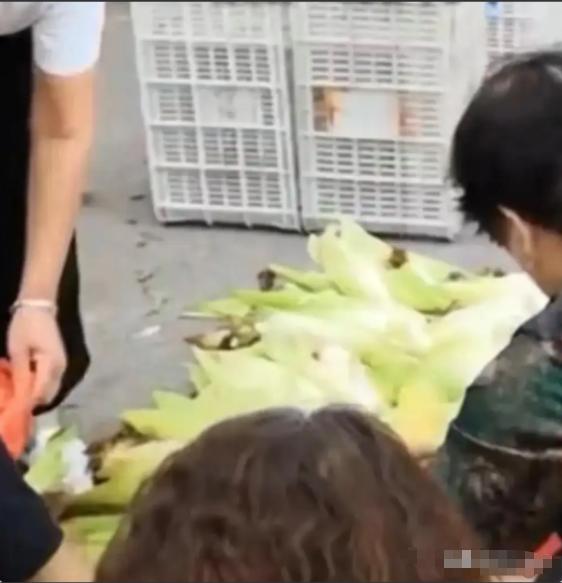 浙江嘉兴，老太太在小区卖玉米，不慎跌倒。围观人群却不敢救，危急之时，一名保安把她