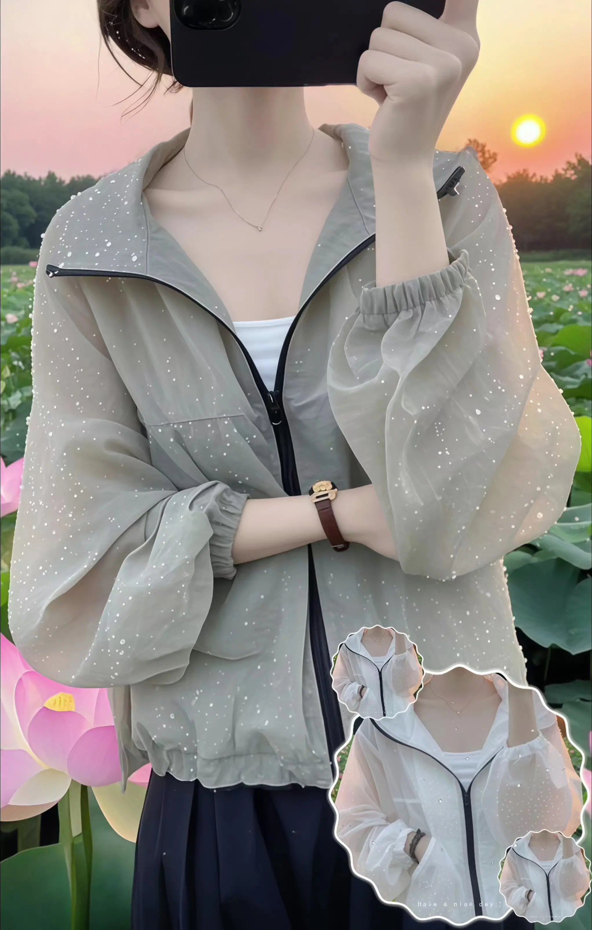 邂逅夏日轻盈守护——薄款防晒衣。炎炎夏日，怎能少了这件宝藏防晒衣？它轻...