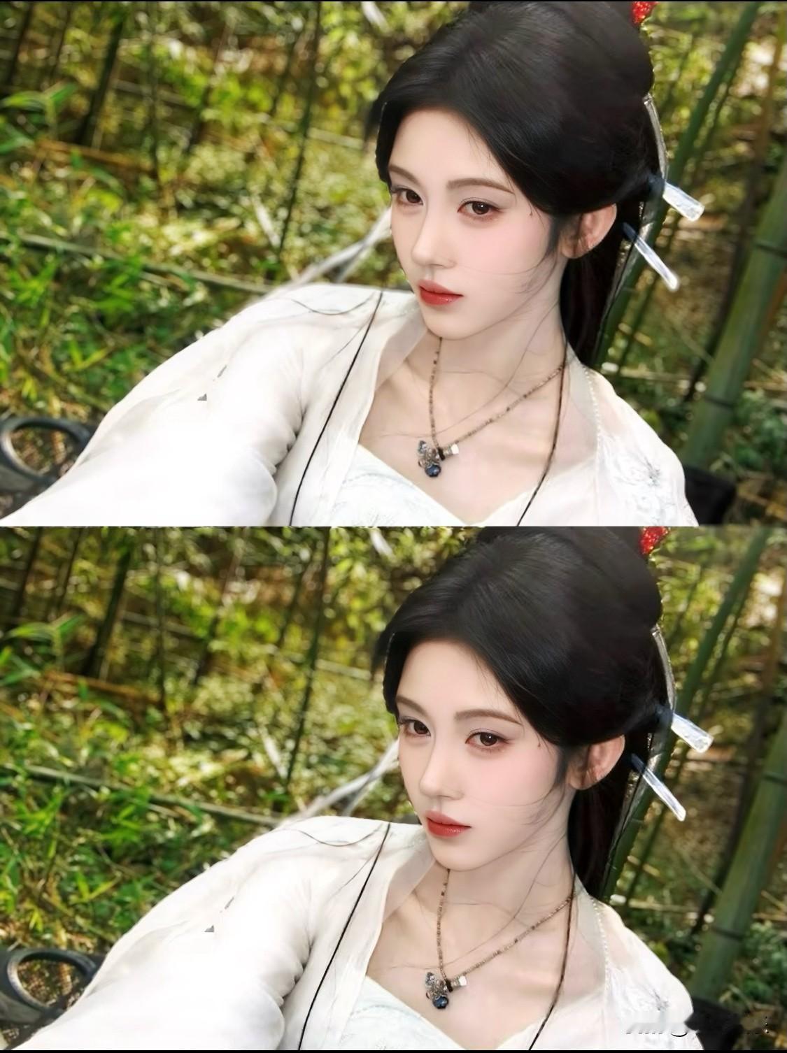 她怎么做到 比衣服还白的？
老天奶，，看到 来战  的路透，真是被鞠婧祎的美貌震