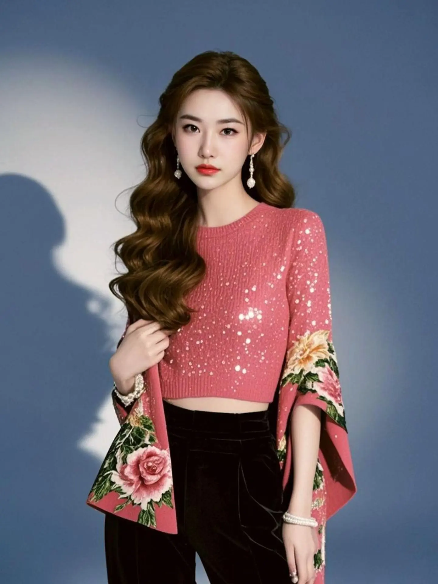 AI粉衫花袖写真 随变ai随便玩