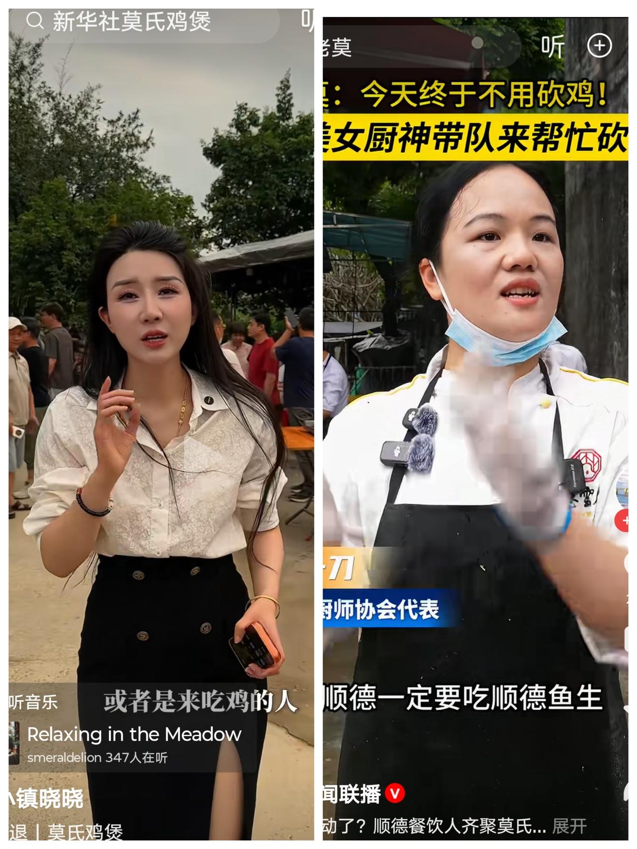 网友若让这个装腔作势的女网红热度高过这个去莫氏鸡煲帮忙砍鸡的女刀神，这能不能算是