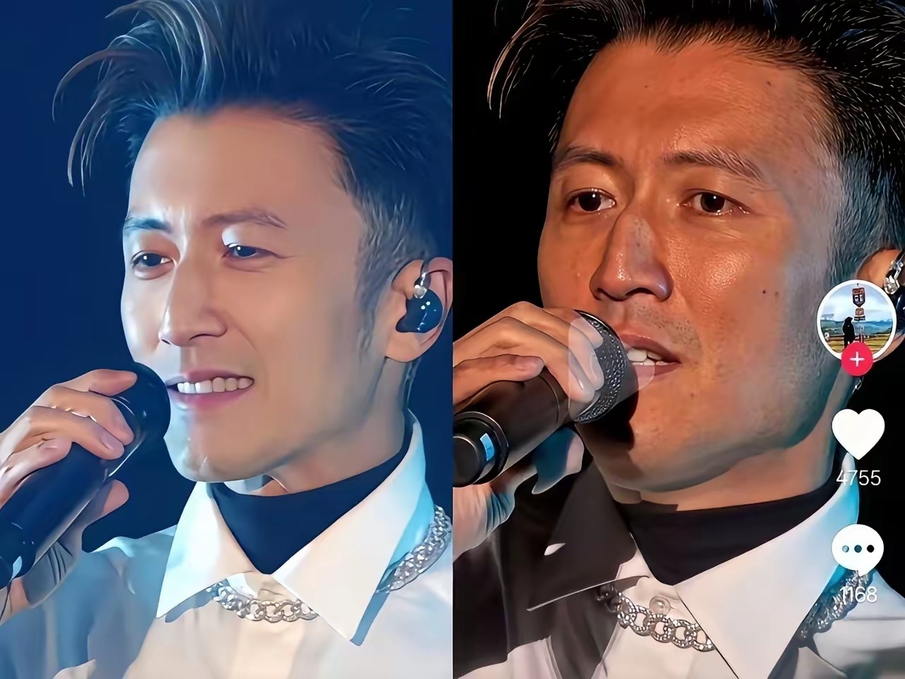 原来我们都被谢霆锋骗了前几天的演唱会白白嫩嫩像二十岁的谢霆锋，全靠灯光滤镜了，真
