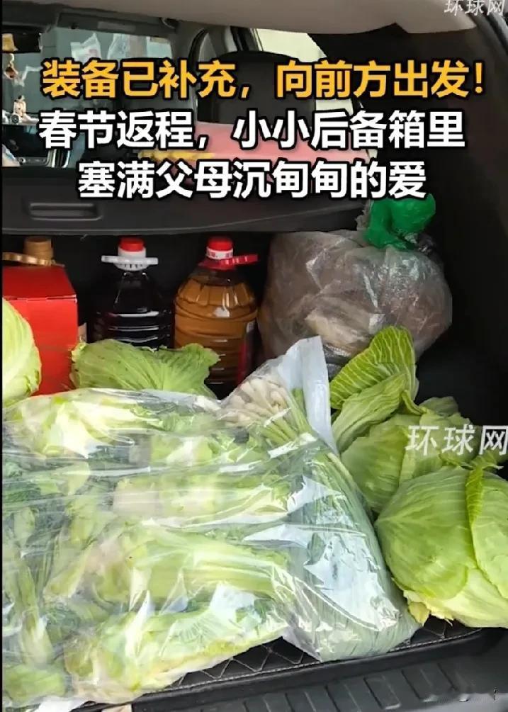 你的返程是不是这样的？

这一幕太熟悉了。

沉甸甸的后备箱早已不只是行李，
