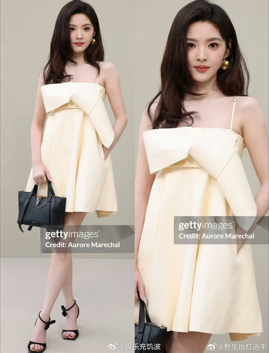 章若楠美甲掉了章若楠美甲掉了两个章若楠黄色蝴蝶结吊带裙 章若楠淡黄色吊带裙造型真