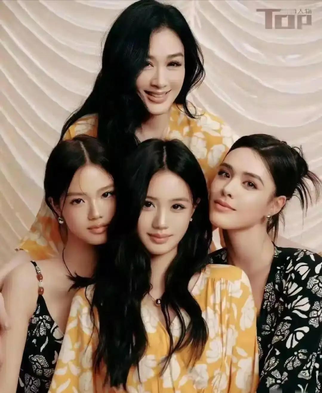 钟丽缇这一家子的颜值，简直是老天爷追着喂饭吃！
        娘四个拍大片同框