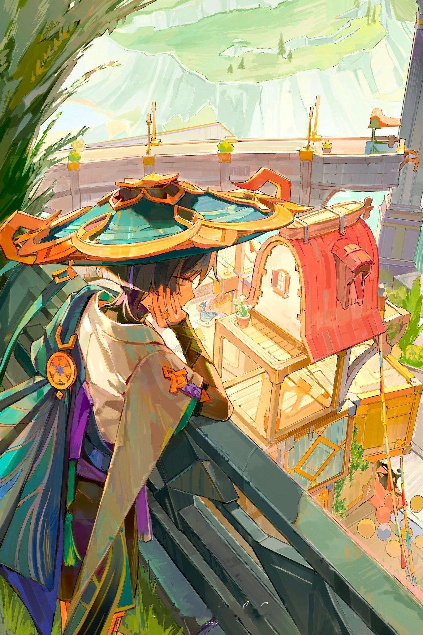 风的旅人cr:画师 liching#原神##原神5.0版本##游园集结令# ​​