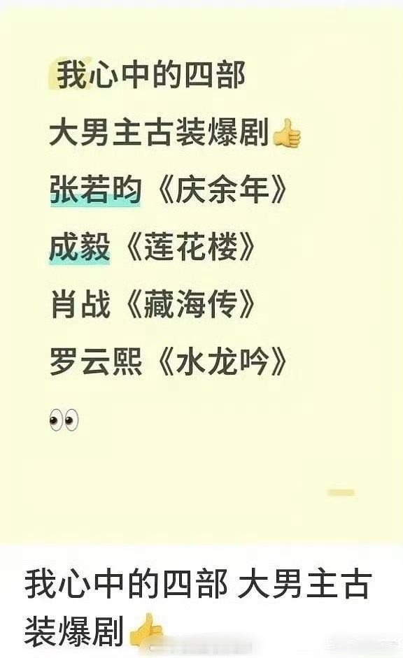 网友评选四部大男主古装爆剧，罗云熙的水龙吟竟然也算