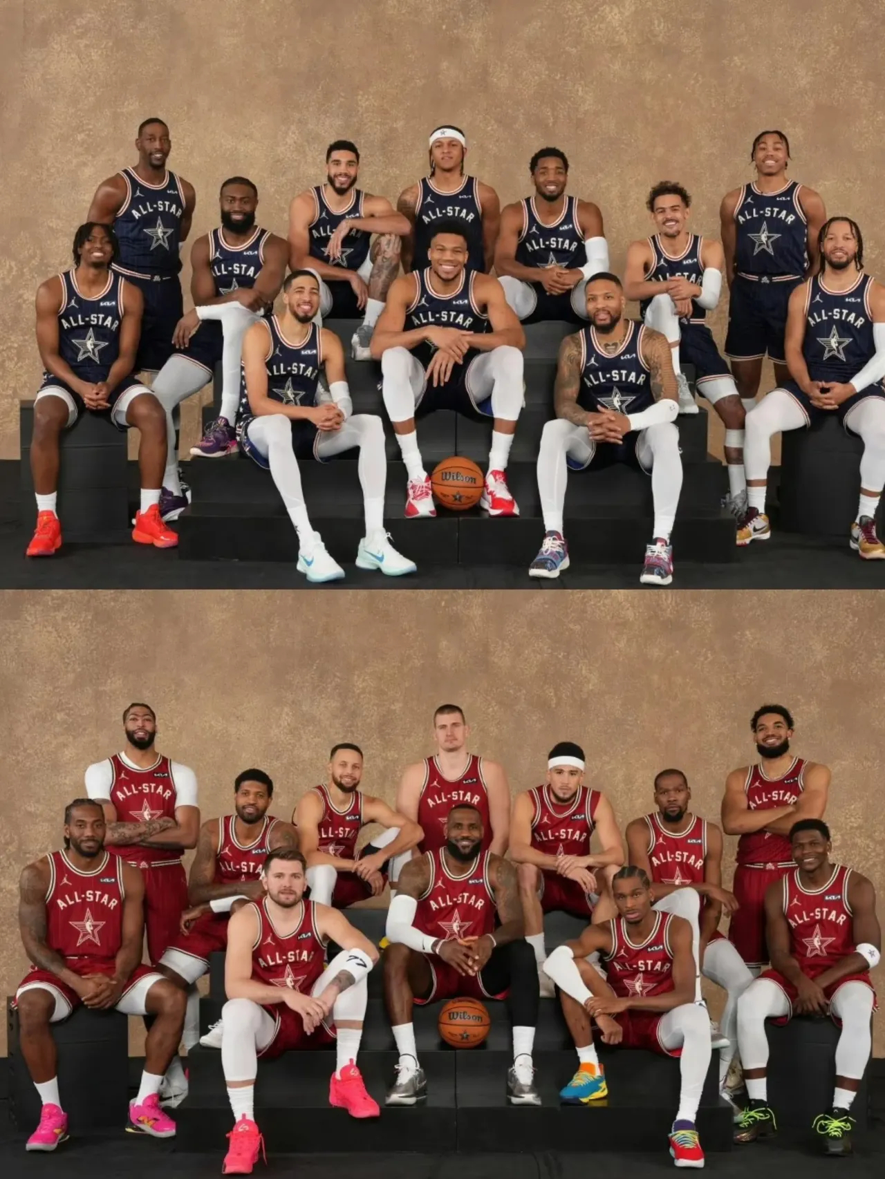NBA全明星合照分析现在联盟的格局①联盟在推新人，比如亚历山大，东契奇，布克，班