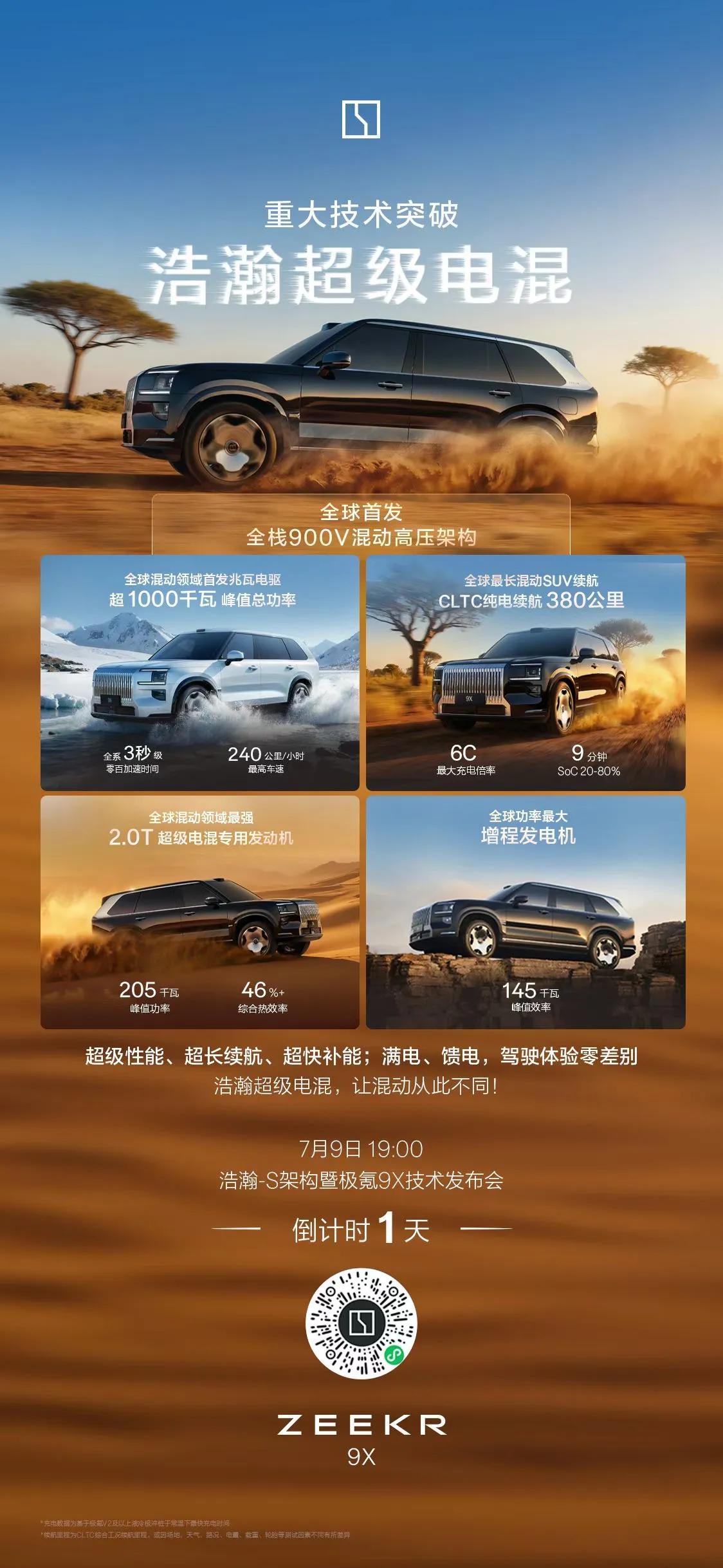 —浩瀚超级电混
新能源技术重大突破
超级性能、超长续航、超快补能
满电、馈电，驾