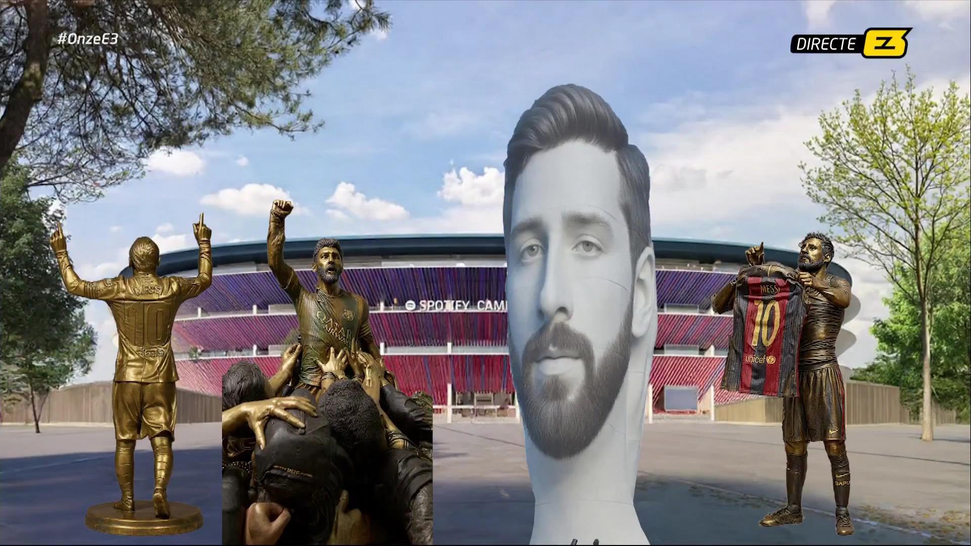 TV3：关于梅西在诺坎普雕像的提议方案。卡拉斯科（TV3）：如果让我来选择雕像，