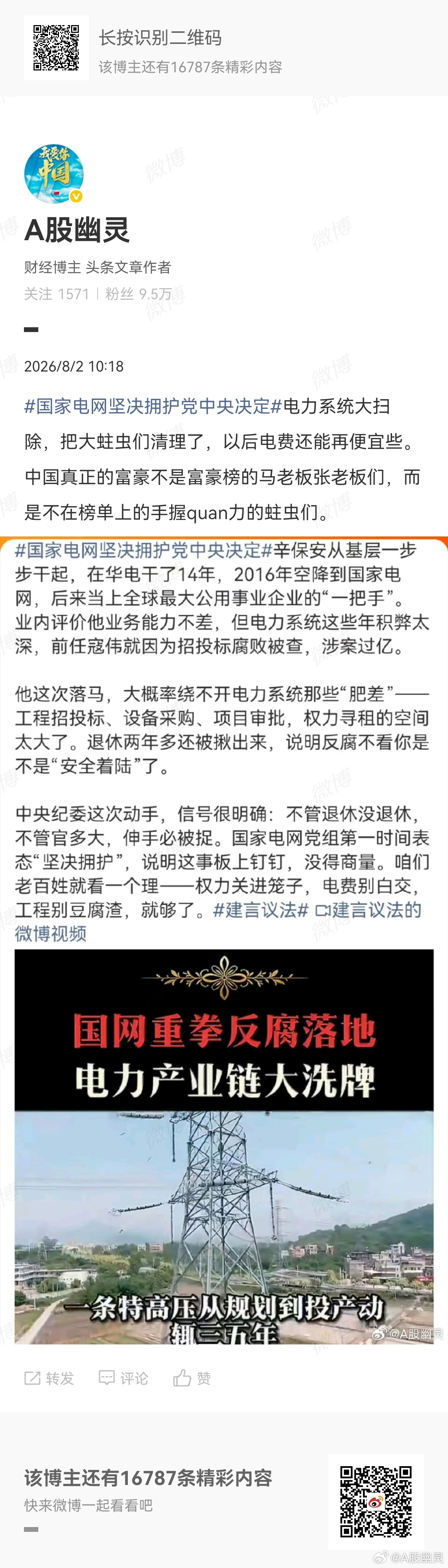 国家电网坚决拥护党中央决定亡羊补牢，犹未为晚。抓了总比不抓好。 