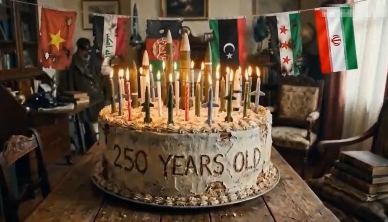 美国250周年，我们发了这么一个视频。

根据最新统计，美国建国250年，其中2