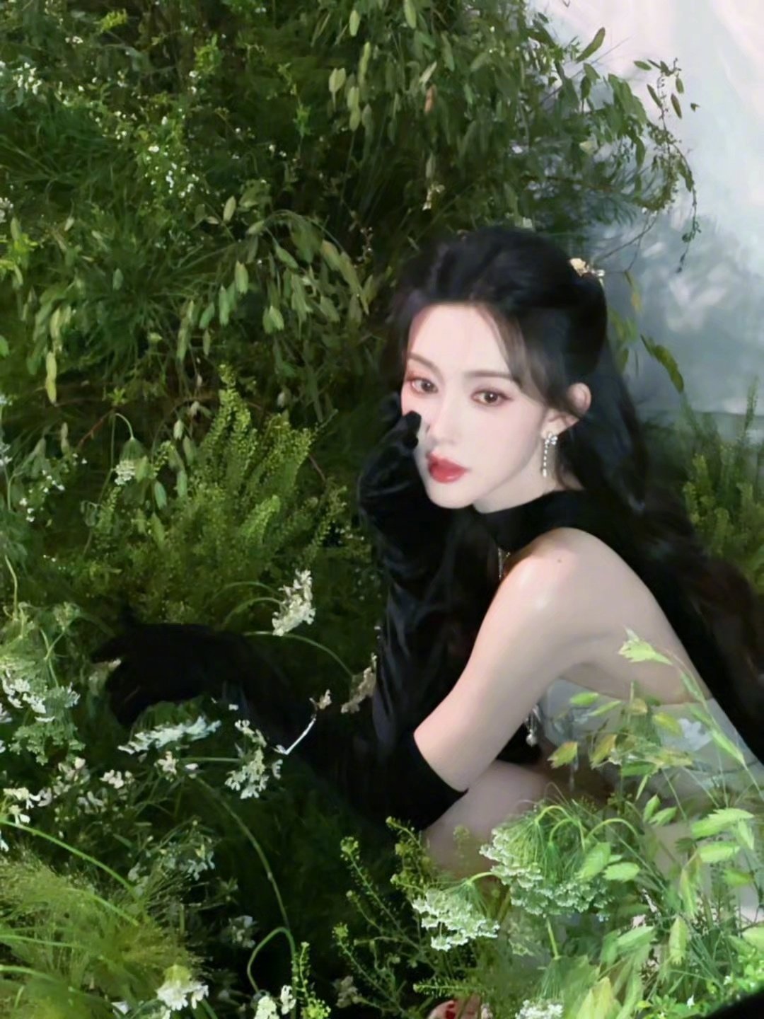 孟子义这组图好美，完全是公主[送花花] ​​​