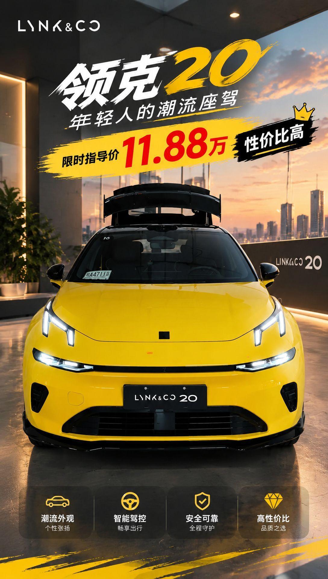 全新领克20，连老头也能吸粉
 我爸：买车要买合资的，靠谱。
 我：领克20全系