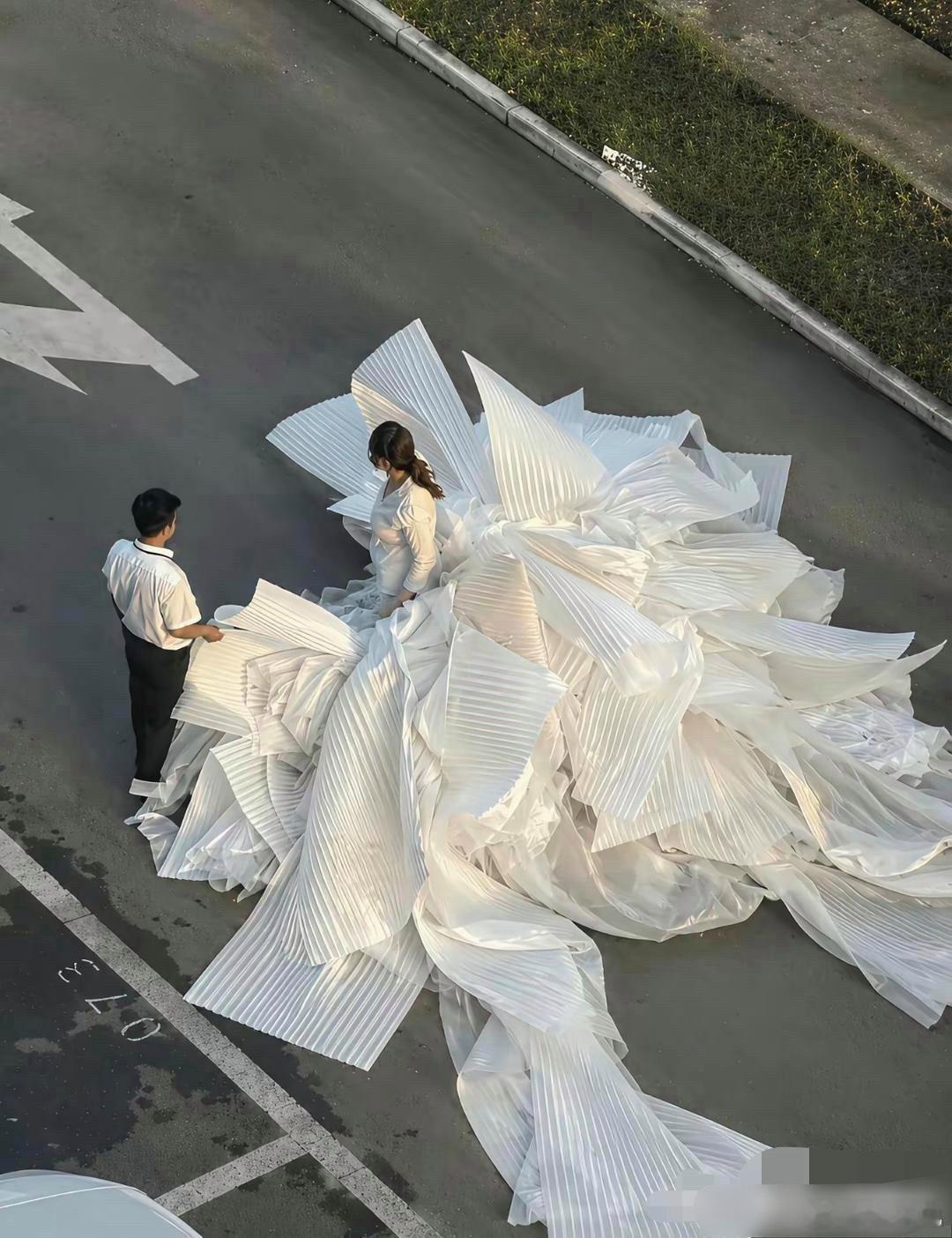 这张图片真的太绝了，第一眼以为是婚纱 