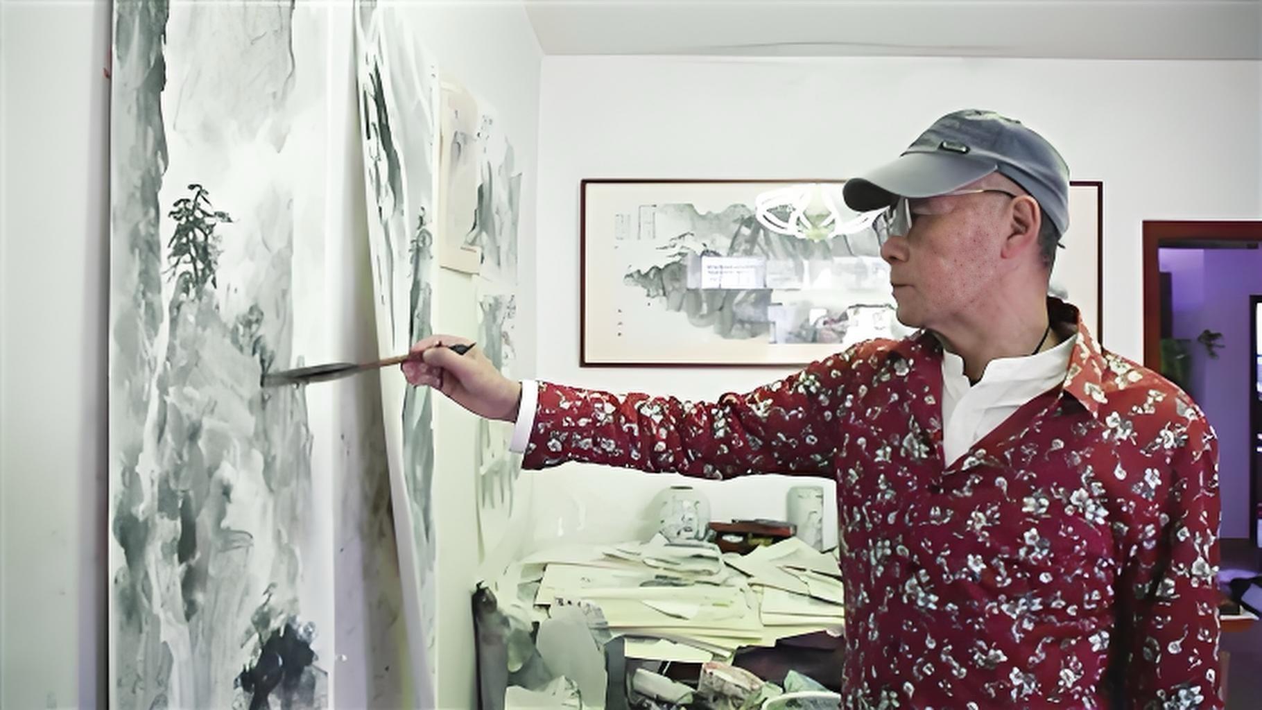 老狼原创国画。原创国画