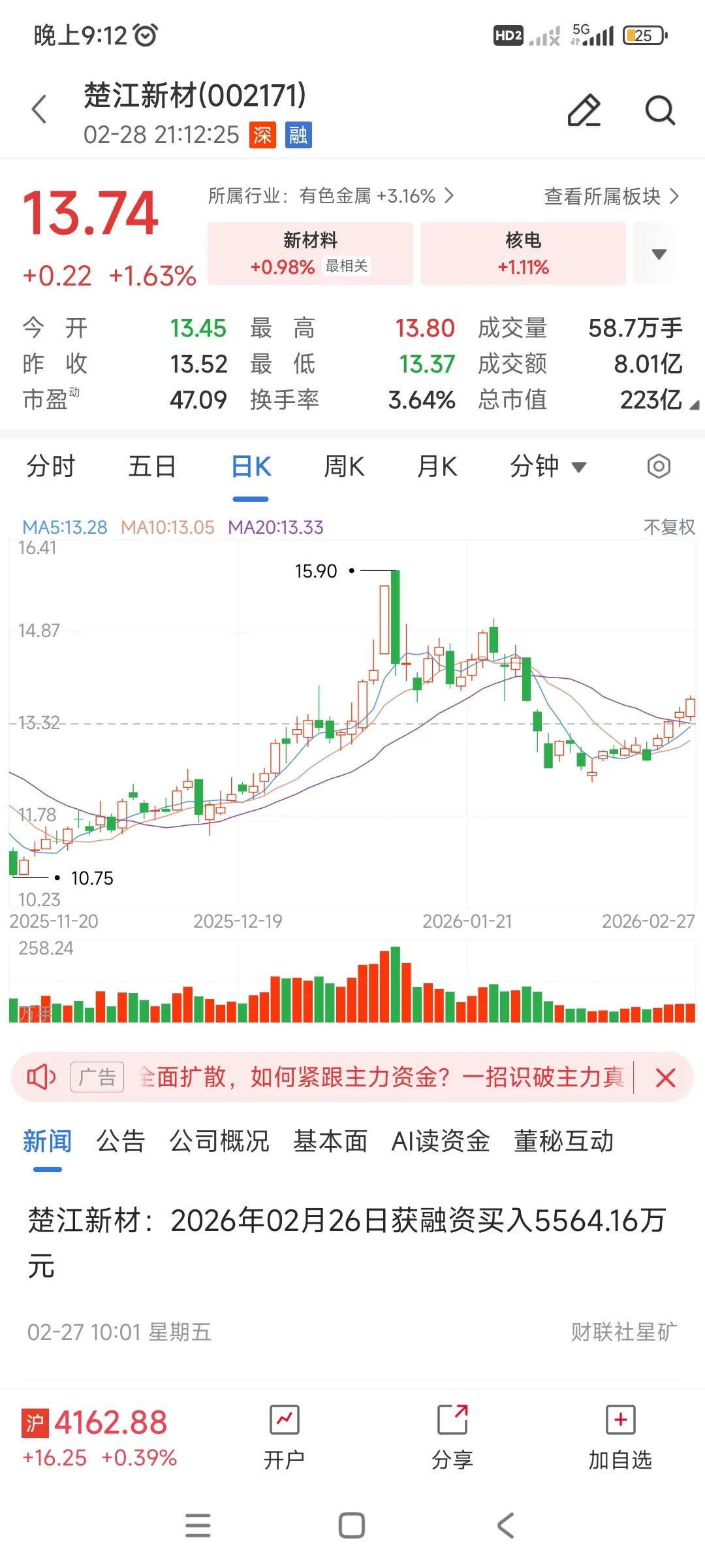 楚江新材深耕培育钻石上游核心环节，依托子公司顶立科技实现6N级高纯碳粉小批量量产