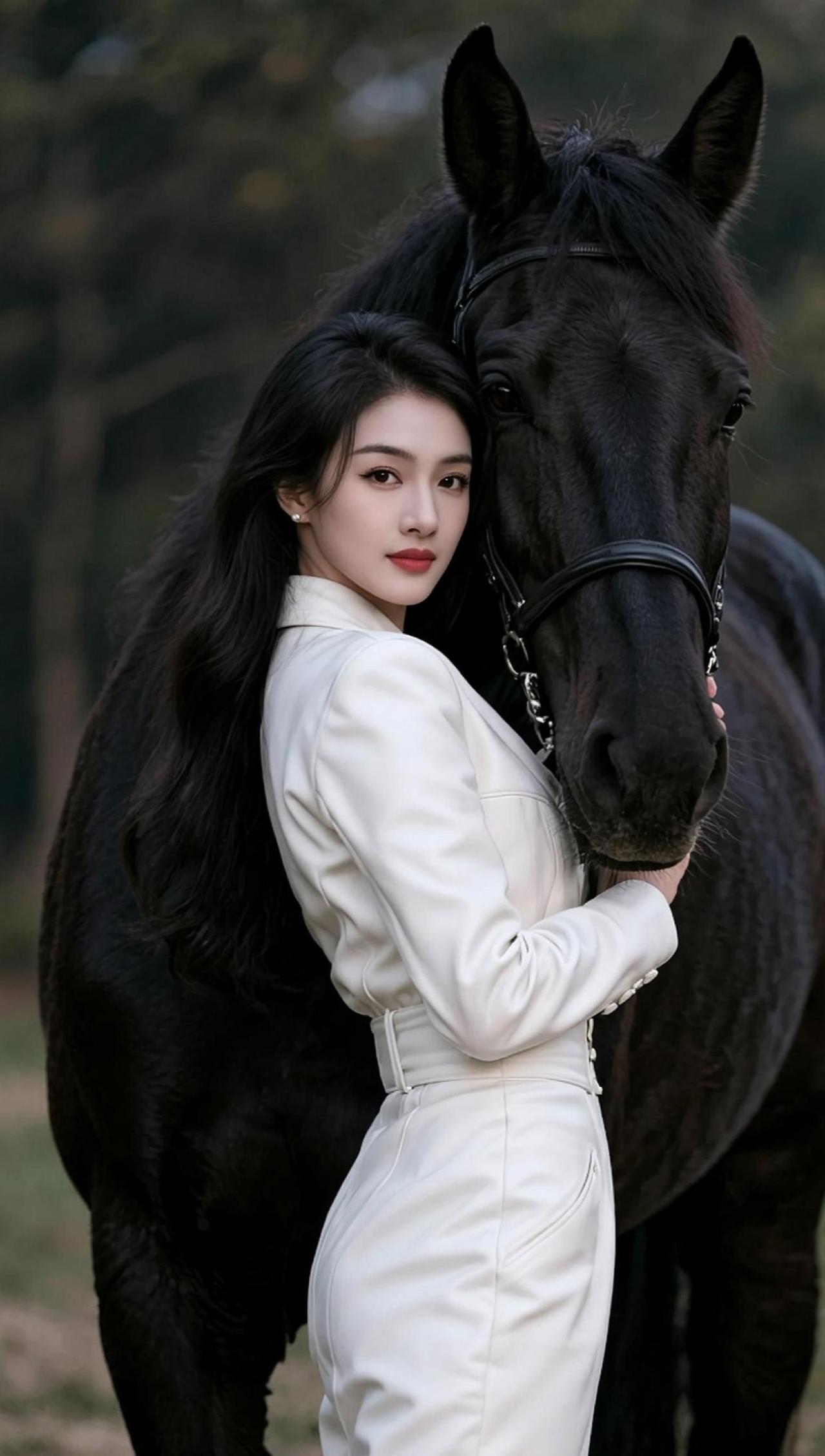 AI飒爽骑乘写真 随变ai随便玩 颜值 气质美女 皮衣穿搭