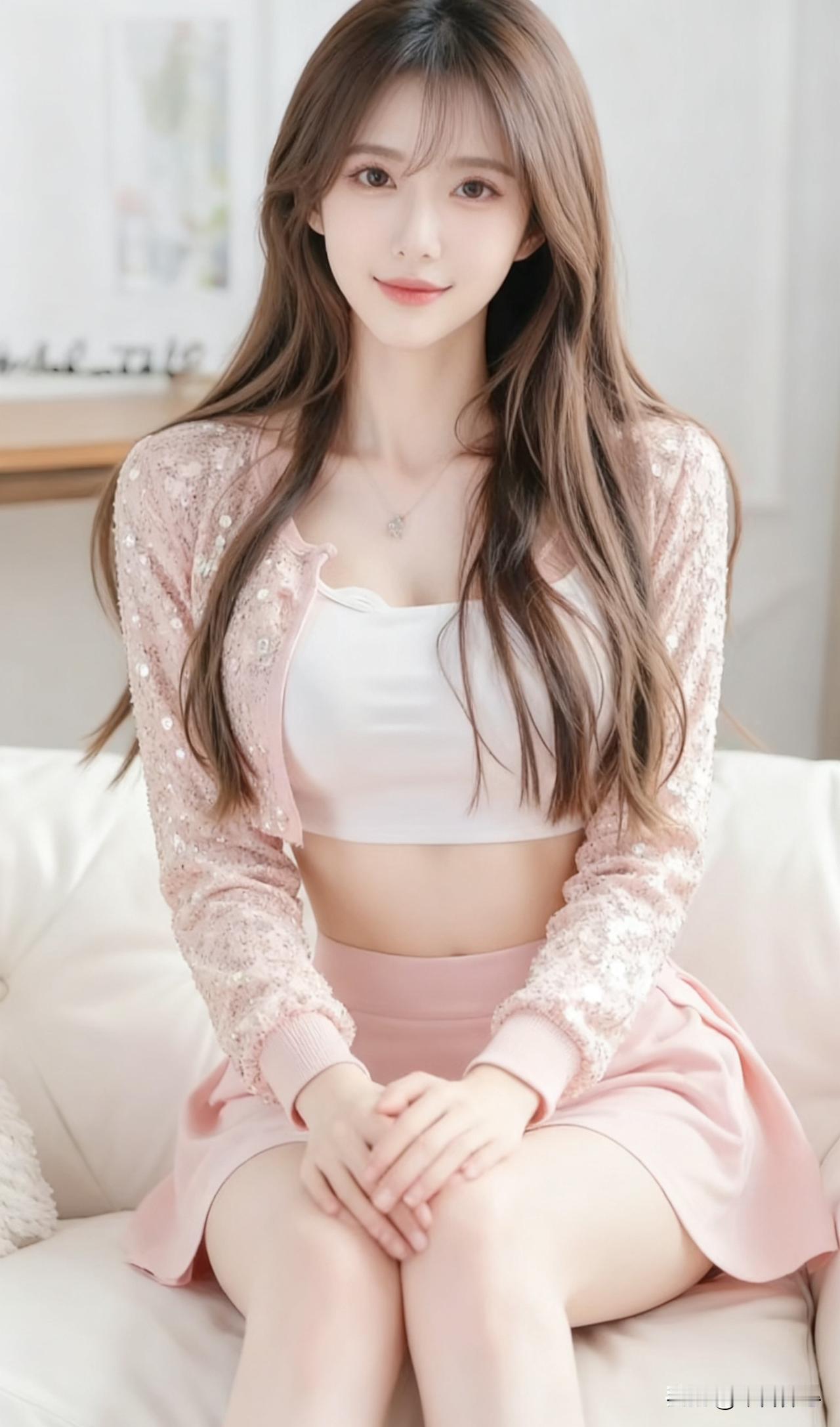 💖✨柔色臆想
 
粉色亮片是碎落的星
在她臂弯间轻晃
白沙发驮着一整个春的软