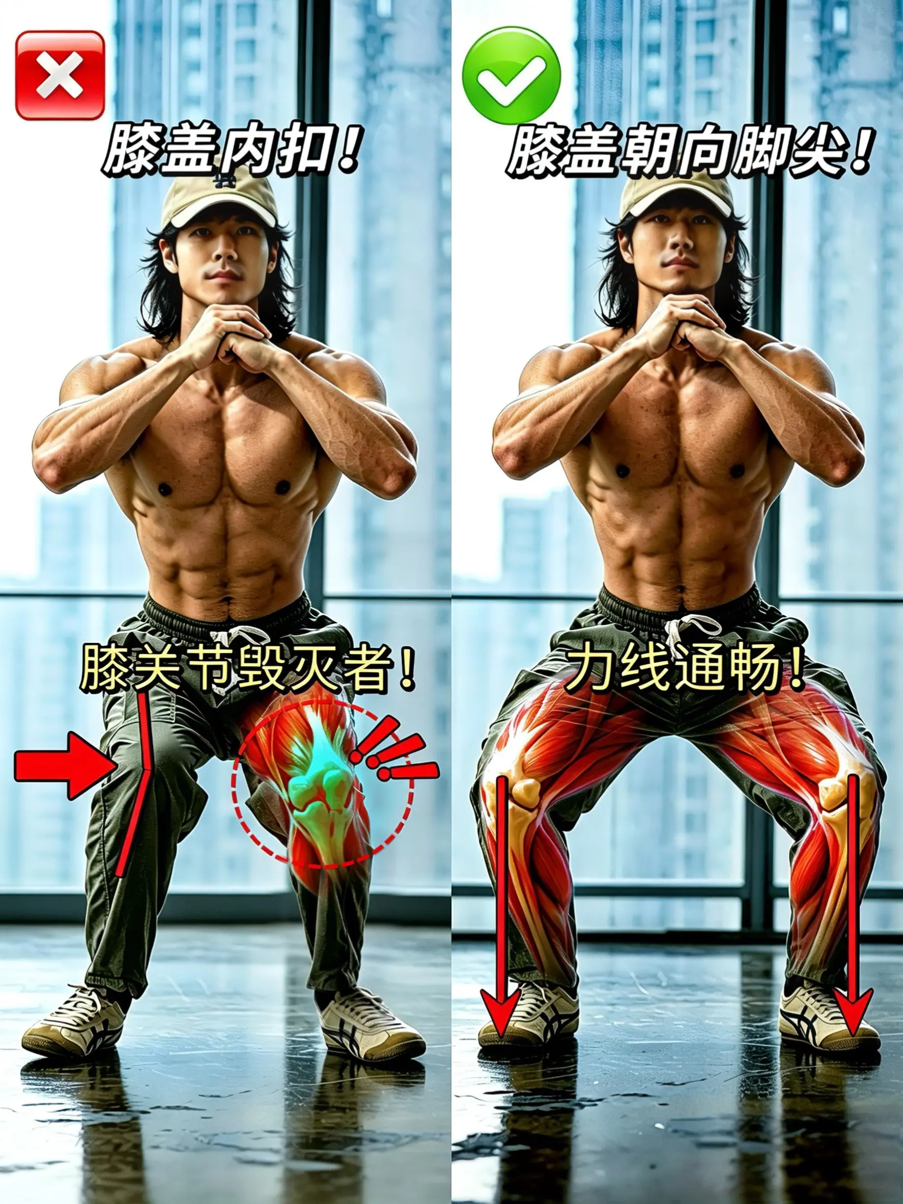 你的深蹲做对了吗？深蹲高发错误纠正与详解。别再让错误的深蹲模损耗你的关...