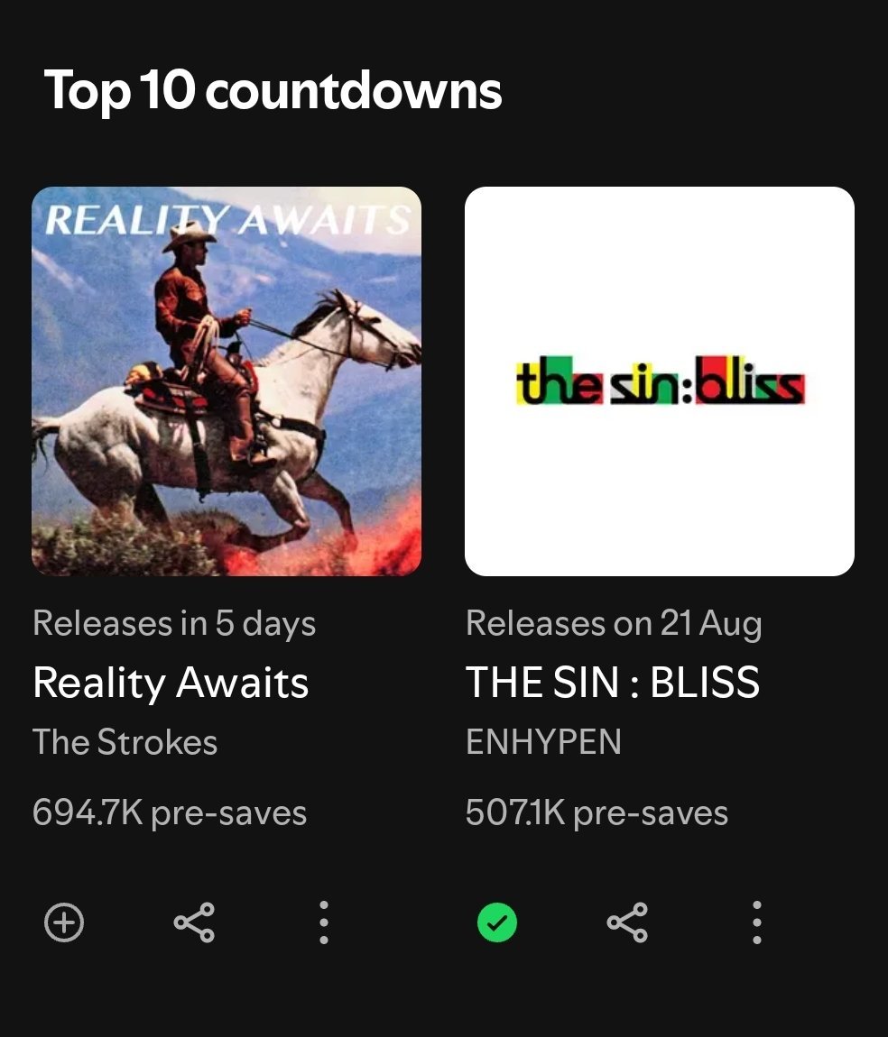 ENHYPEN《THE SIN: BLISS》Spotify预存数突破5️⃣0️