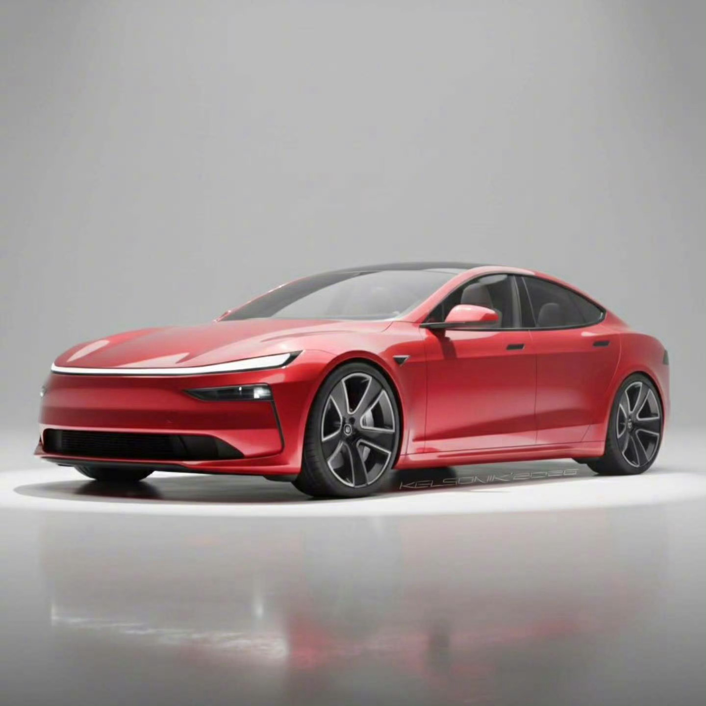 新款特斯拉ModelS渲染图这前脸科技感了很多，幸好不是新款Y的屁股样式，好看的