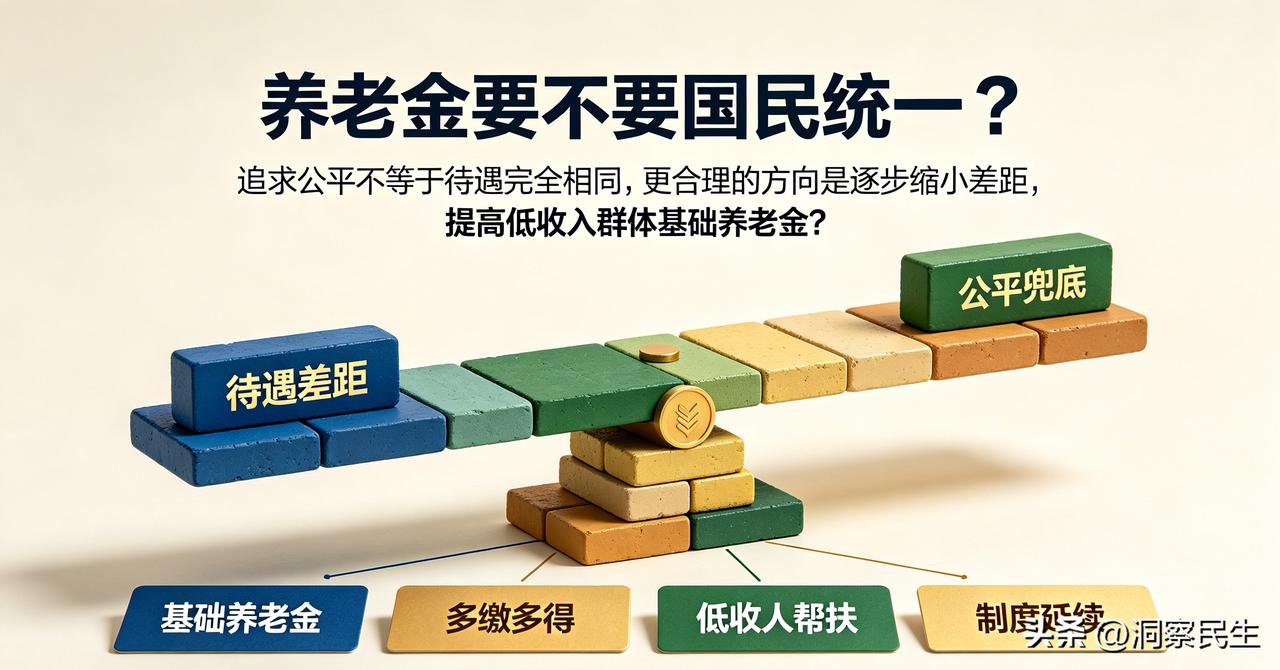 不少人呼吁养老金国民统一，消除待遇差距。大家觉得，同样为社会付出，晚年养老保障理