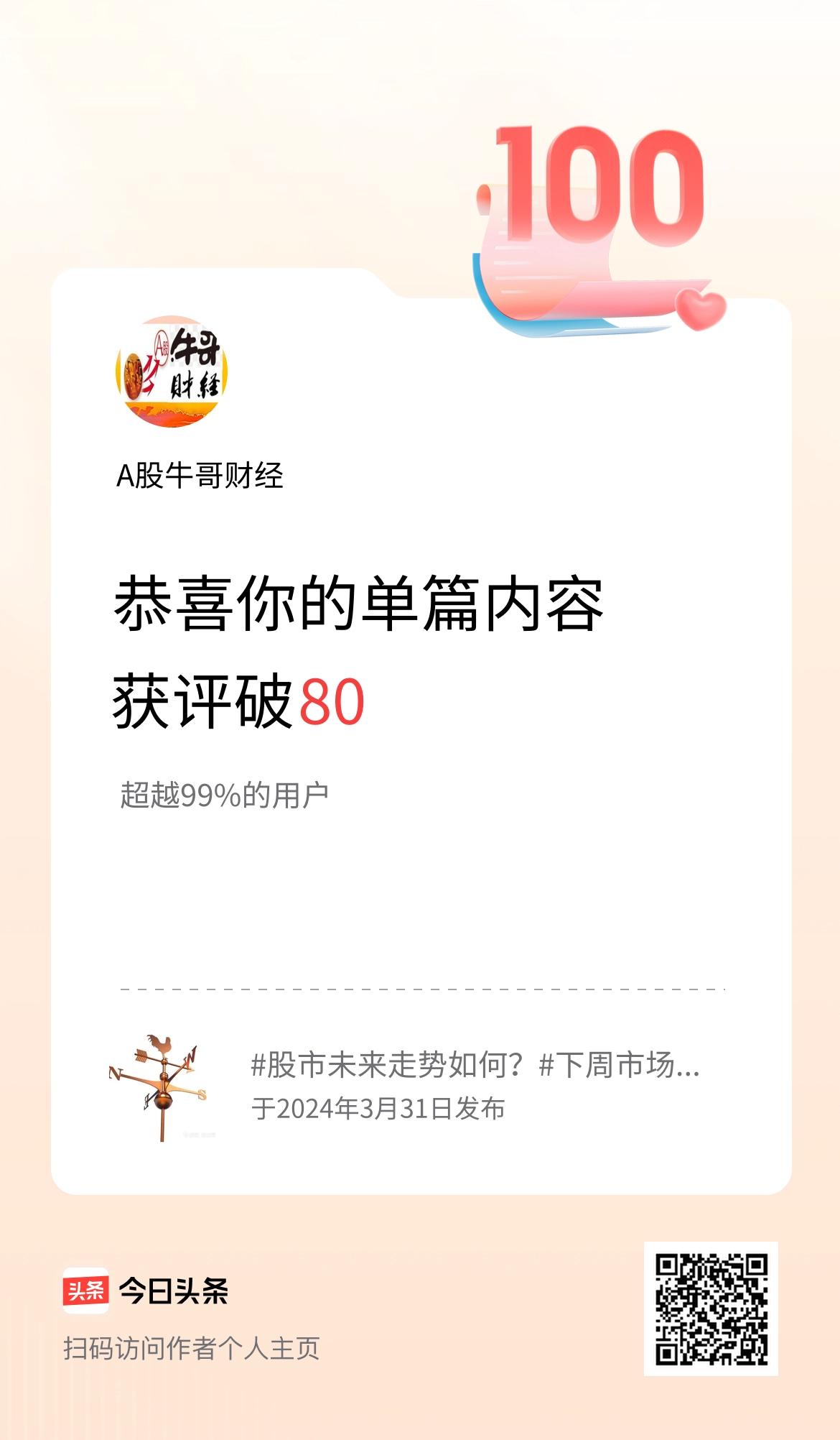 单篇内容获评论量破80啦！