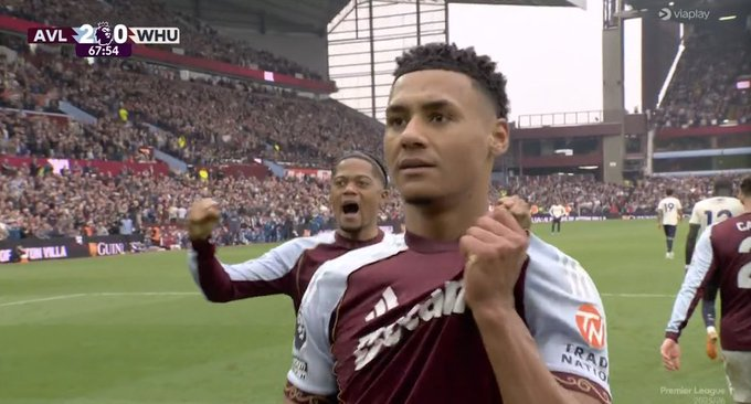 补射破门，沃特金斯连续10个赛季各项赛事进球上双