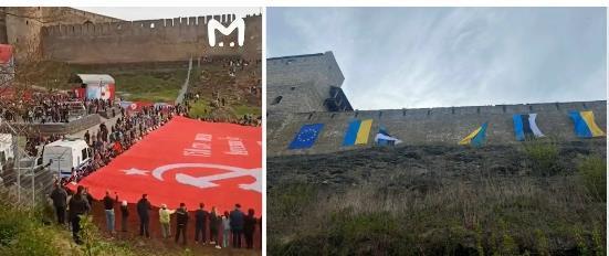 乡音难改，乡情缠绵！
隔界相望只为听一听乡音。
胜利日，在与爱沙尼亚接壤的俄罗斯