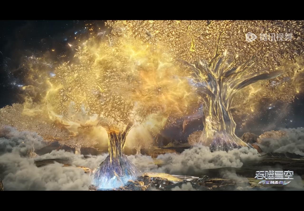 这一颗应该是最小的黄金树， 罗峰也是真够背的，直接把人家小树条都掰断了，黄金树：