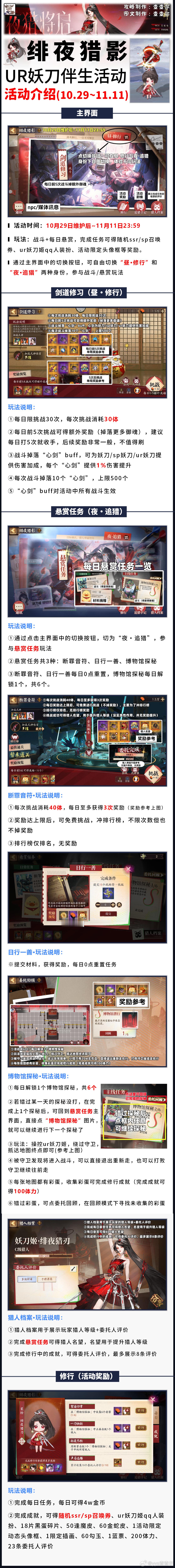 阴阳师手游[超话]超话创作官游戏百科 【绯夜猎影】UR妖刀姬伴生活动，全玩法攻略