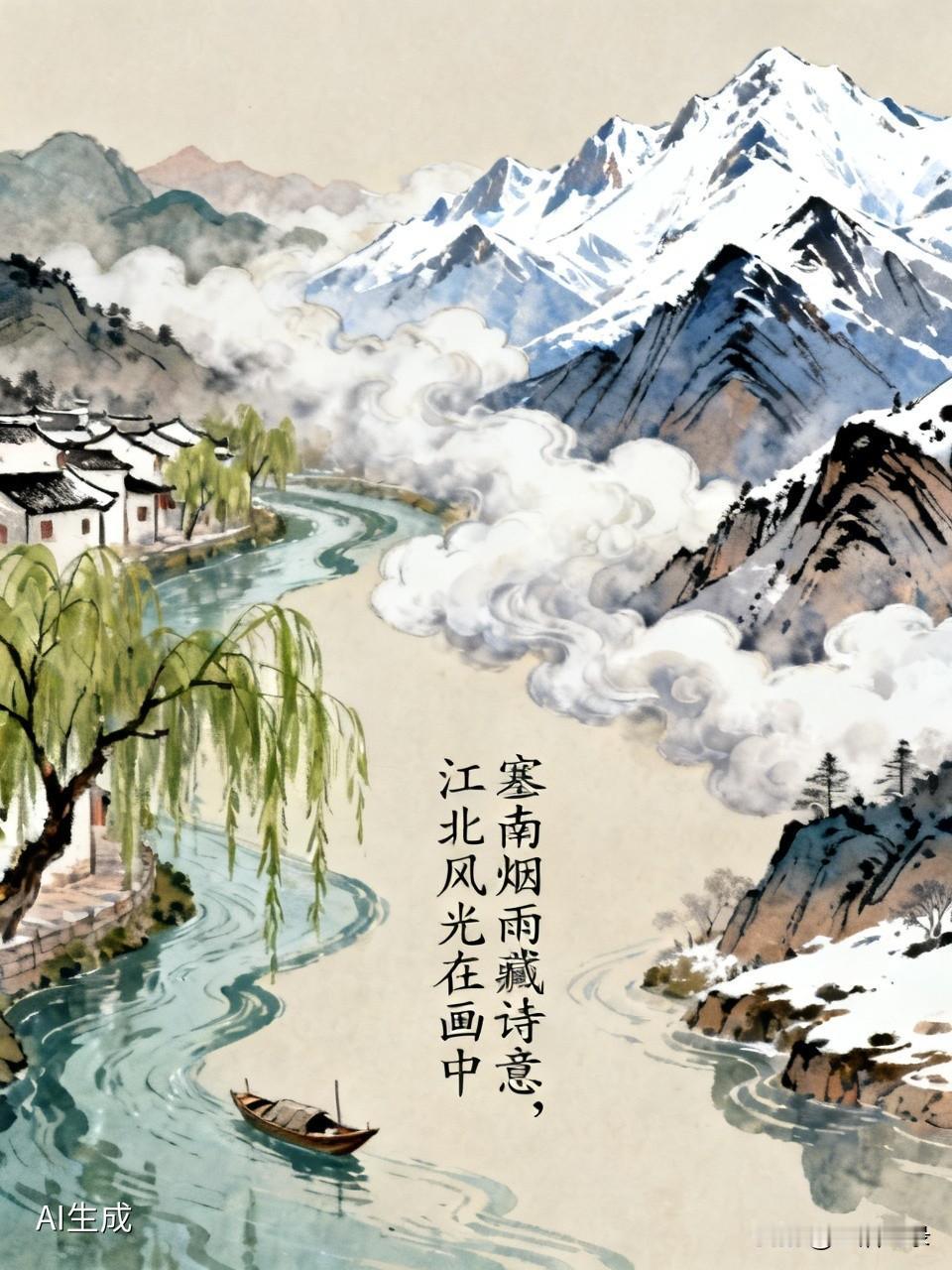 “江南烟雨藏诗意，塞北风光在画中”，短短一句道尽了南北风光的独特韵味。江南的美是