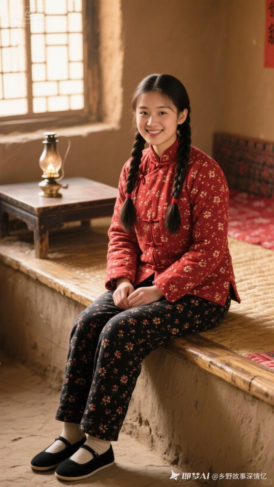 穿越时空的微笑，古风少女坐于窗边，静享岁月静好。