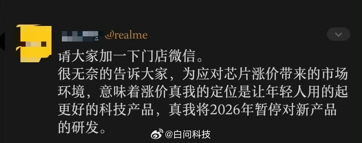 真我疑似将暂停2026年新手机的研发