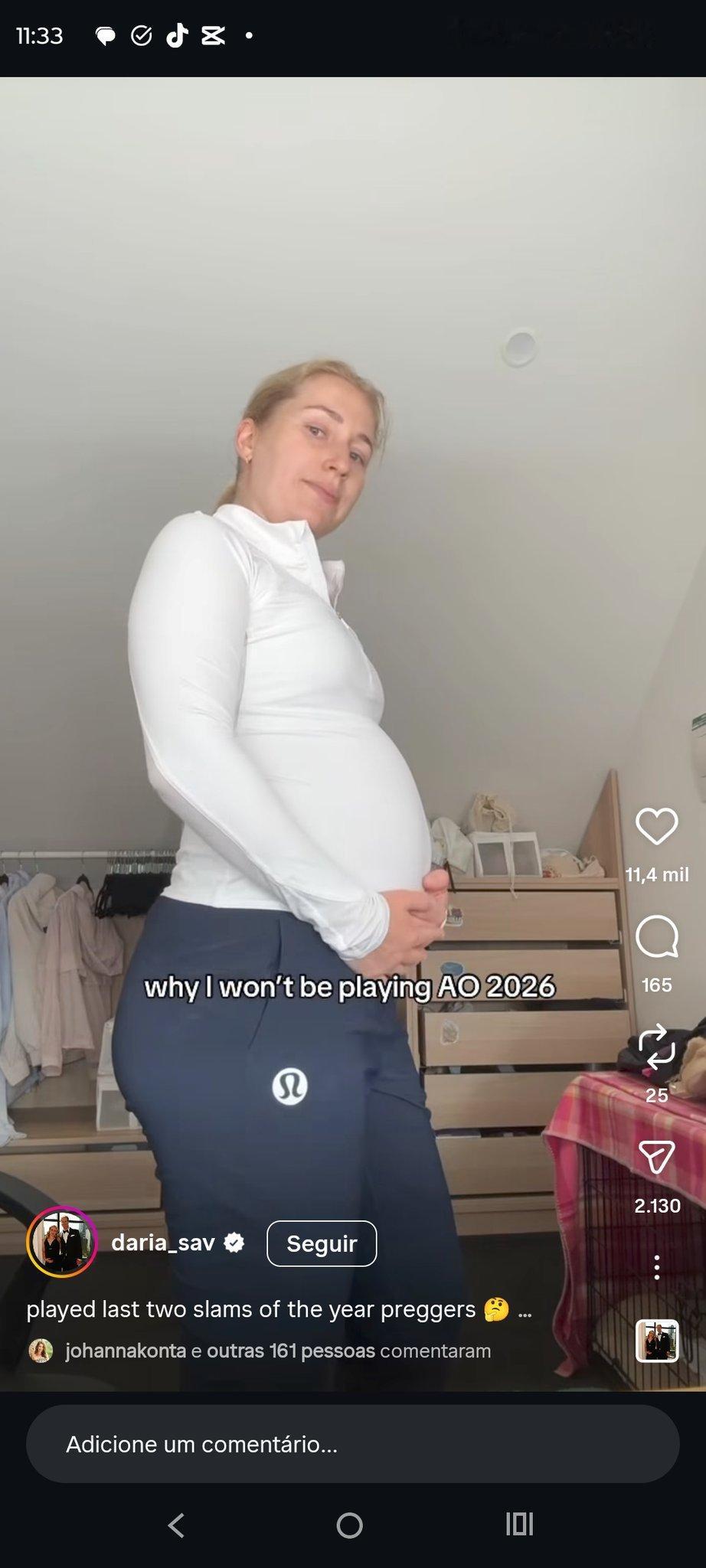 萨维尔晒孕肚照网坛风云