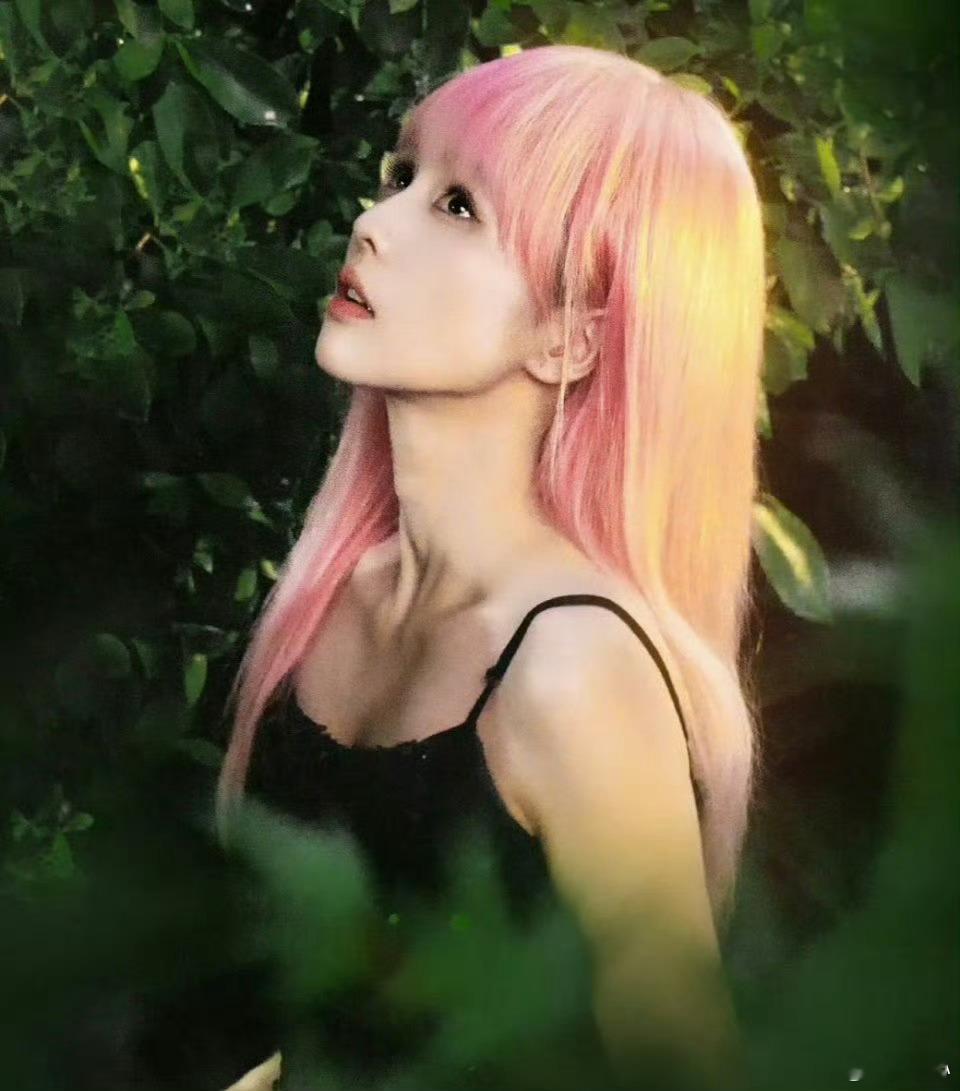 白鹿粉发王韵娜《开到荼蘼》最新路透，白鹿王韵娜粉发造型冲击力太强。一头浅粉长发搭