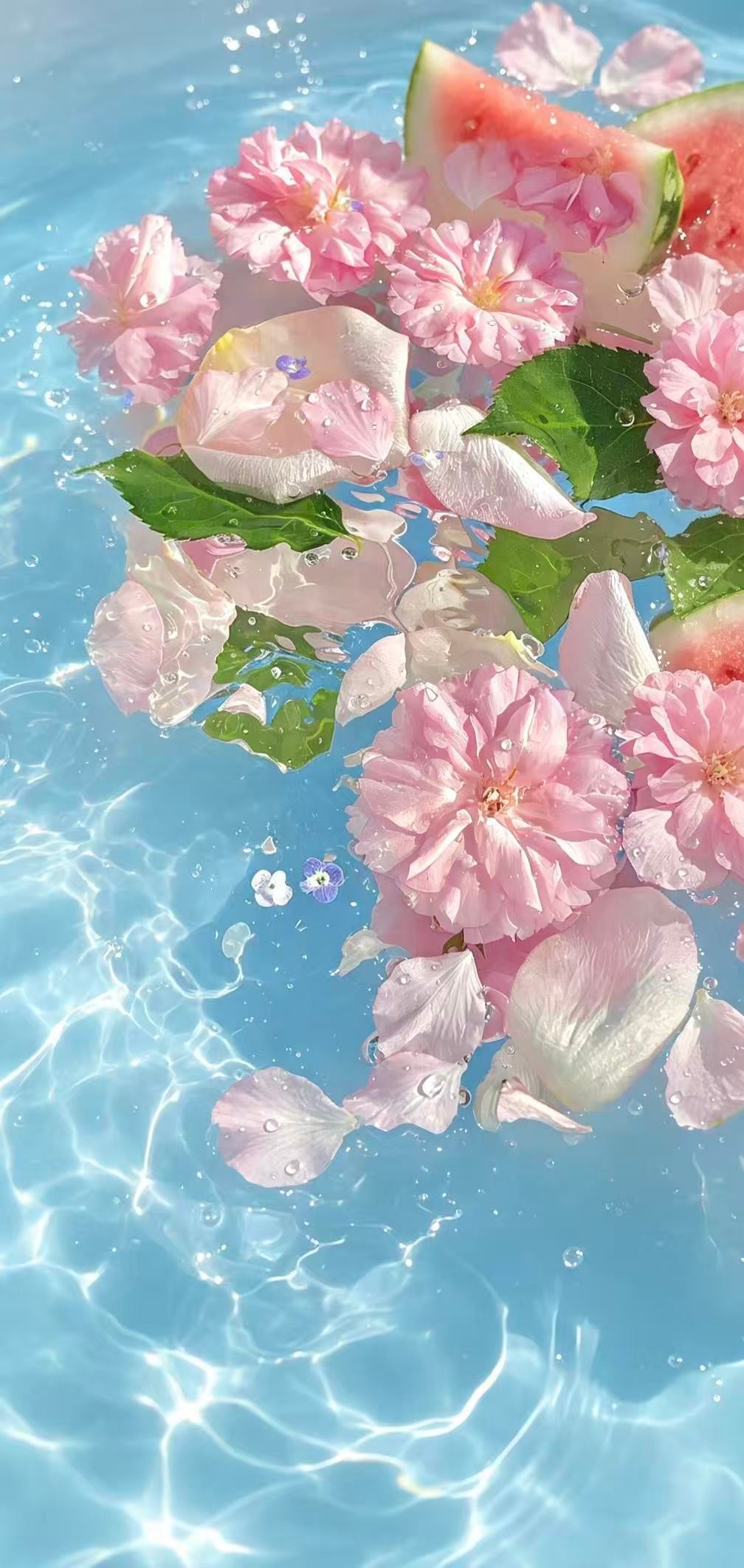 绿色护眼高清壁纸水中菊花｜水中橘子｜水中柠檬｜水中蝴蝶｜无水印｜高清｜护眼｜治愈