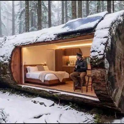 《赶在大暴雪突袭以前，小伙竟然掏空千年巨树，建造功能齐全的宫殿》播放量：9.3万