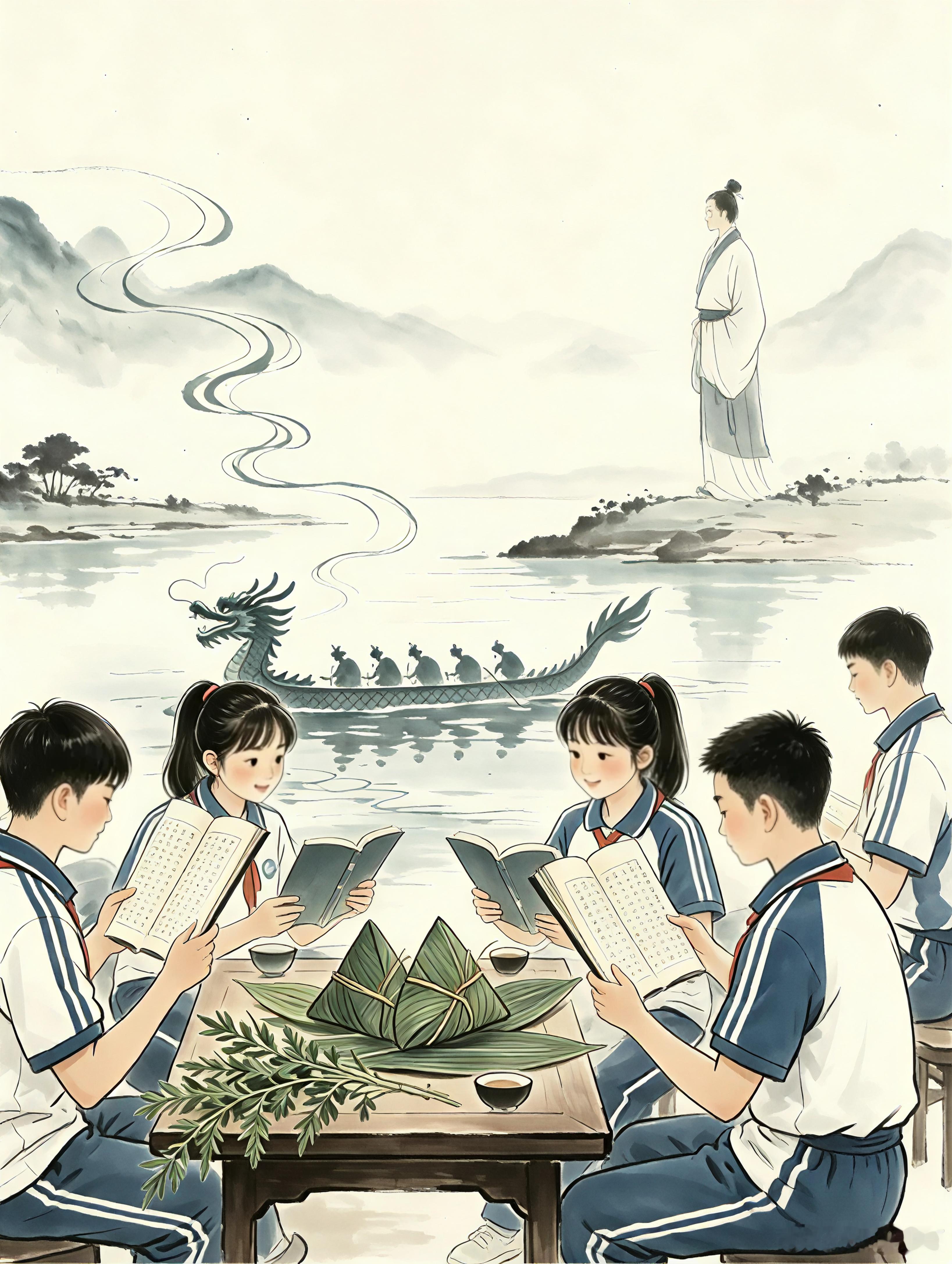 中国诗词大会爱古风诗词《七绝 端午偶书》作者：维翰(十岁)平水韵自古忠良楚地高，