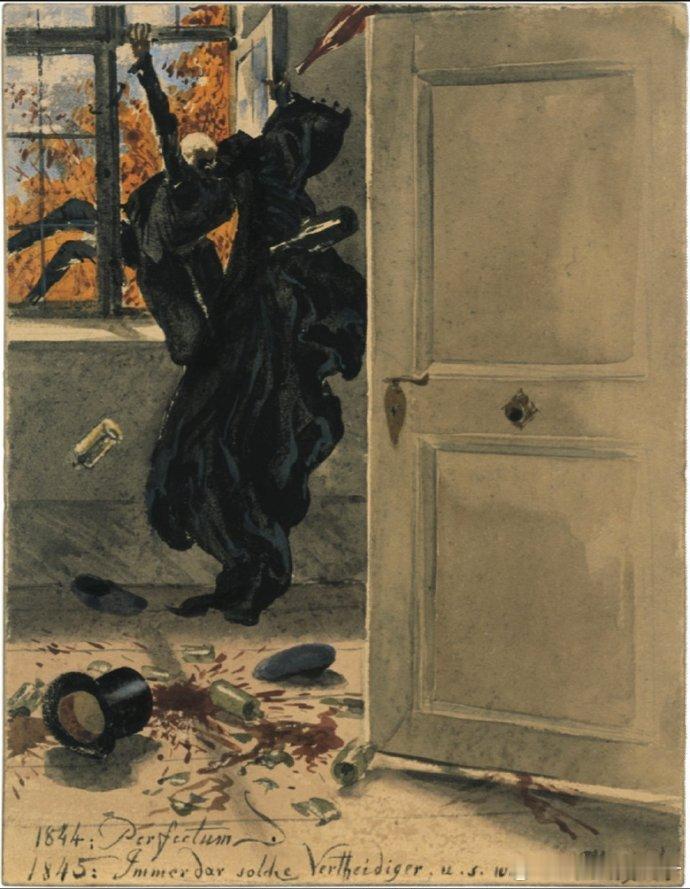 《死神来访》，19世纪德国最著名画家阿道夫·冯·门泽尔（Adolph von M