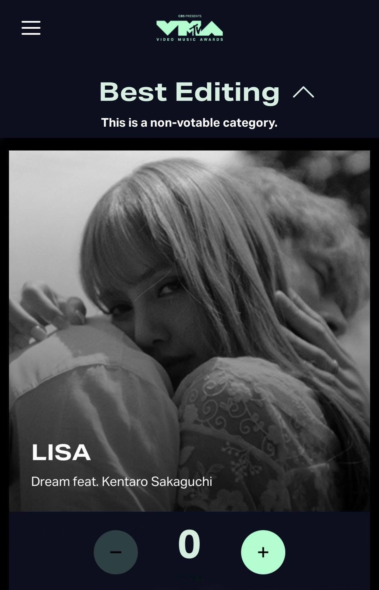 Lisa的《Dream》斩获2026年VMA音乐录影带大奖四项提名：Best P