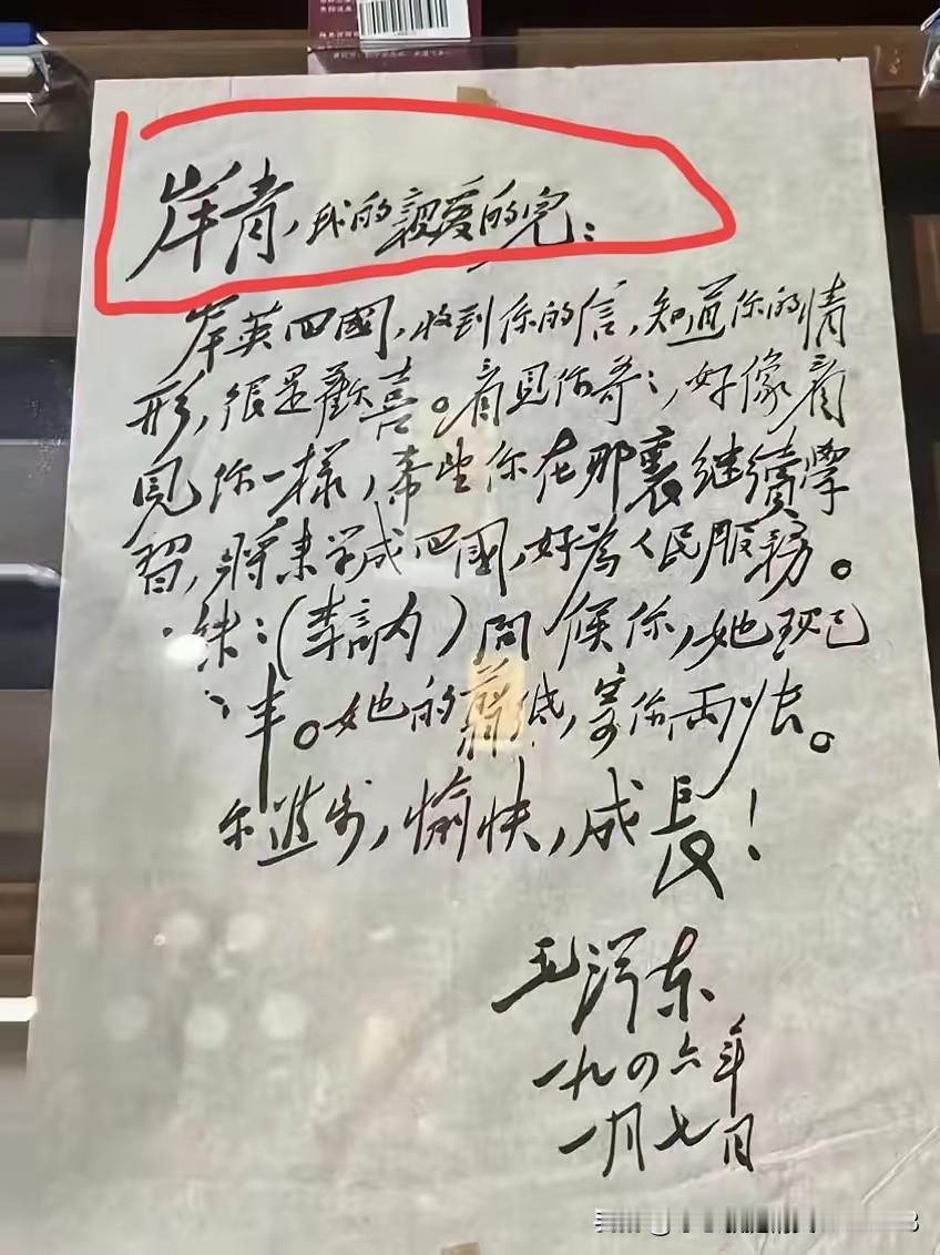 “岸青，我的亲爱的儿”，读到这封信的开头，无数人潸然泪下！
这封信写于1946年