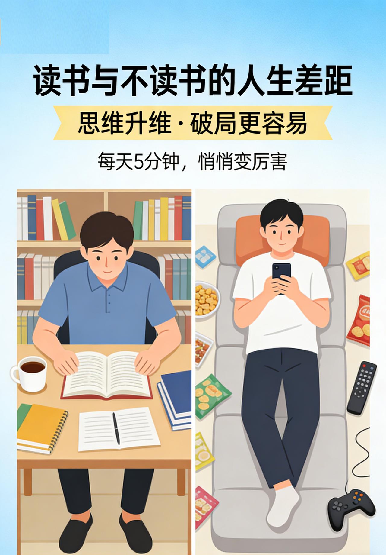 读书与不读书，过的是两种人生
你是不是也这样？

遇到问题，脑子里一片空白，只能